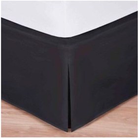 Resim METİNEV Siyah Pamuk Saten Köşe Yırtmaçlı Baza Eteği 