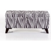Resim Armi Puf Zebra Desenli Sandıklı Puf Amortisörlü-SP35 
