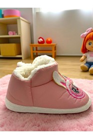 Resim MARKABONİ Kız Çocuk Figürlü Kışlık Yumuşacık İçi Pamuklu Pembe Ev Anaokulu Pandufu Ayakkabısı 