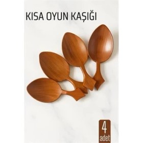 Resim Butik Bfs Kısa Oyun Kaşığı Halk Oyunu Kaşığı - Kına Kaşığı Kısa Saplı Zeybek Oyun Kaşığı 4 Adet 