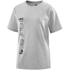 Resim Salomon Logo Combo Ss Tee W Heather Grey T-shırt Lc2232900 001 