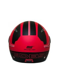 Resim Motosiklet Yarım Kask Siyah Vizör R22.06 Sertifika Fiber Material Desing Red Motor Kaskı Kırmızı 