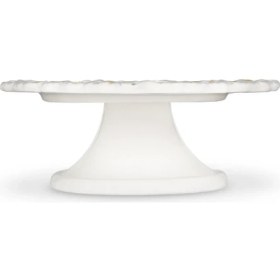 Resim Edelweiss Italy Camomilla Beyaz Seramik Kek Standı 22 cm 