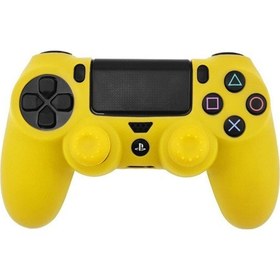 Resim Sony Playstation 4 Pro / Ps4 Slim / Playstation 4 Gamepad Koruyucu Kılıf İçin Data Frog Silikon Kapak - Sarı 