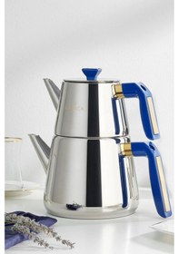 Resim Karaca Piramit Midi Medium Dark Blue Çaydanlık Takımı 