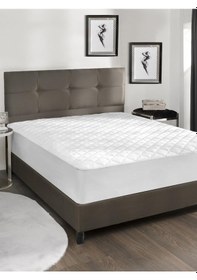 Resim Sıvı Geçirmez Kapitone Alez Fitted 140x200 Beyaz 