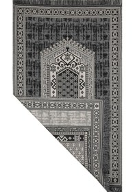 Resim My Evilla Seccade Hafif Katlanabilir Yıkanabilir Namazlık Şık Motifli Çeyizlik Ve Hediyelik Gri-siyah Siyah - Gri 