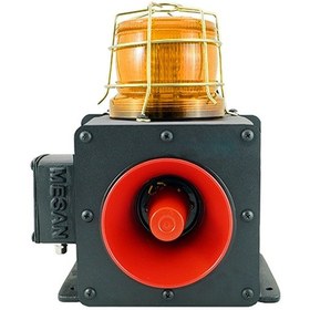 Resim Mesan Endüstriyel Işıklı Siren 43 Ses Kontaklı Alüminyum Gövde Turuncu 12-60vac/dc Ms 1333.3.12-60vac/dc 