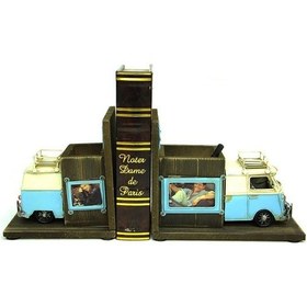 Resim Dekoratif Metal Minibüs Kitap Tutucu Kalemlik Çerçeve Hediyelik 
