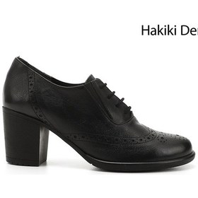 Resim Gönderi R Kadın Siyah Bağcıklı Orta Kalın Topuklu Hakiki Deri Oxford Ayakkabı Gdza13424040 siyah 