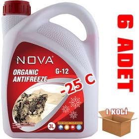 Resim Nova -25 Derece Kırmızı Antifriz 3 Litre 6 Adet 