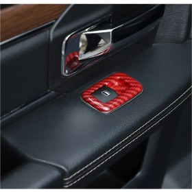 Resim Oasis Oasis 4 Adet Kırmızı Karbon Fiber Araba Iç Cam Kaldırma Döşemesi (Yurt Dışından) 