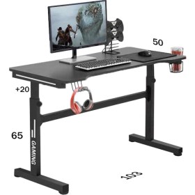 Resim servetavcı Brody Oyuncu Masası - 103X50X80 (Yükseklik Ayarlı) 