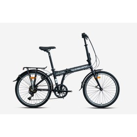 Resim Kron Fd 750 24 Jant V Fren Katlanır Bisiklet (Mat Siyah-Beyaz) 