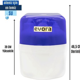 Resim Evora 13 Aşamalı 12 Litre Mavi Kapalı Şeffaf Kasa Pompasız Su Arıtma Cihazı Mineralli Su Özellikli 