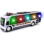 Resim Oyuncak Pilli Polis Otobüsü 26cm 3d Işıklı Ve Siren Sesli Çarp Dön Özellikli Renkli 