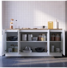 Resim Leya Mutfak Dolabı Alt Modül 180 Cm Tezgah Dahil Beyaz 