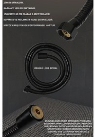 Resim Siyah Robot Duş Seti El Ve Tepe Duş Başlığı Spiral Takımı Banyo Duşu Diğer 