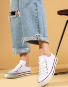 Resim Pembe Potin Unisex Beyaz Sneaker Keten Spor Ayakkabı Anne Baba Çoçuk Takım 