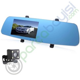 Resim Dvr Ayna Tipi Ön+Arka Çift Kamera+4.3'' Lcd Ekranlı Hd Araç Kamerası Yeni Nesil Slim Kasa Tam Set! 