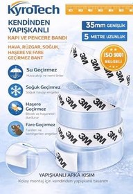 Resim Kyrotech 5 Metre Kapı ve Pencere Bandı, Kendinden Yapışkanlı Şeffaf Silikon Fitil, PVC Kapı Pencere Contası, Duşakabin ve Cam İçin, Rüzgar, Toz, Böcek ve Ses Yalıtımı, Soğuk Geçirmez, 35 mm, ISO 9001 