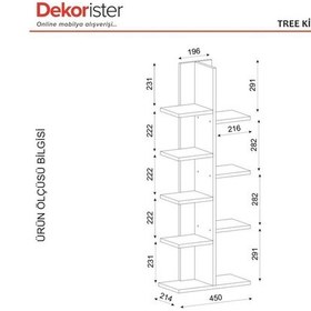 Resim Dekorister Tree Kitaplık Beyaz 