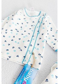 Resim Babymod Önden Çıt Çıtlı Pati Desenli Ikili Bebek Takımı Bej 