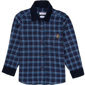 Resim U.s. Polo Assn. Erkek Çocuk İndigo Gömlek Desenli 50316674-vr028 İndigo 