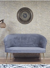 Resim Zafir İkili Teddy Gold Kaplama Sivriltme Ayak Çay Seti Koltuk İkili Berjer , Balkon, Salon, Ofis Gri 