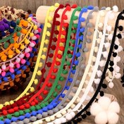 Resim 10 Yards Of 1cm Wide Tassel Pom Pom Dantel Kenar Süsleme, Kendin Yap Giyim ve Giysi Süsleme, Perdeler, El Yapımı El Sanatları 