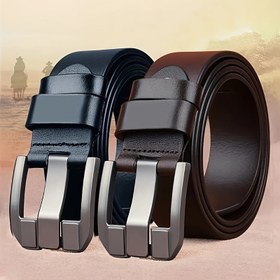 Resim Vintage Erkeklerin deri kemerleri, gerçek deri kayışlı alaşım tokalı, kot pantolon ve günlük takımlar için uygun, ayrıca günlük buluşmalar ve iş gezileri için iyi aksesuarlar 