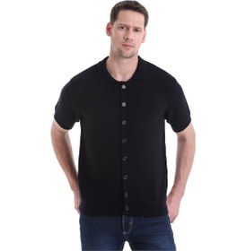 Resim Hatemoğlu Regular Fit Düz Düğmeli Kısa Kollu Triko Hırka 34162024c001 005 - Lacivert 