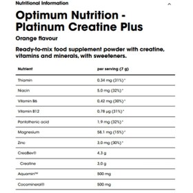 Resim Optimum Nutrition Platinum Creatine Plus + Zinc + Niacin 350 Gram - 50 Servis 