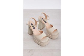 Resim Derinet Hakiki Deri Kadın Platformlu Yüksek Topuklu Ayakkabı 