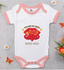 Resim Bitmeyenkartus Bk Kids Kişiye Özel Pembe Bebek Body Zıbın - Model 16 Çok Renkli 