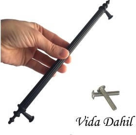 Resim Glaswen 8 Adet Erciyes Kulp Siyah 224 mm Kulp Mobilya Mutfak Dolabı Çekmece Dolap Kapak Kulpu Kulbu Metal Kulpları 