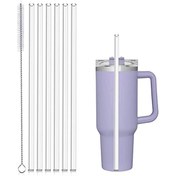 Resim Set, Stanley 40 Oz 30 Oz Kupa Tumbler için Yedek Pipetler - Stanley Adventure Seyahat Kupası için 6 PCS Pipet Yedekleri, Stanley Adventure Stanley Cup için Bardak Temizleyici ile Plastik Pipetler 