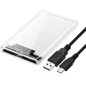 Resim 2.5inç Usb 3.0-3.1 Type-C Sata Harddisk Kutu Şeffaf DD-131T Techmaster