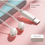 Resim Mikrofonlu Kablolu Kulak İçi Kulaklık - Type-c - Ay Işığı Beyazı - Çip Kod Çözmeli Um25093-3 Yurt Dışından Hp 1125 Kulaklık 