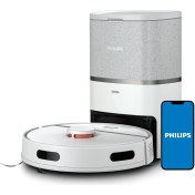 Resim Philips Istasyonlu Silme+Haritalandırma Özellikli 4000 Pa Yüksek Emiş Güçlü Akıllı Robot Süpürge, Beyaz 
