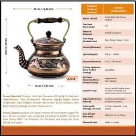 Resim Gül Çiçek Tek Ihlamur Bakır Çaydanlık Bakır 