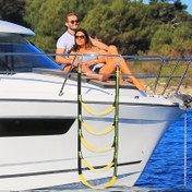 Resim Hafif & Dayanıklı 3/4/5 Adımlı Katlanabilir Tekne Merdiveni - UV Korumalı, Kayak, Yelken, Kanoe ve Açık Hava Maceraları için Kaymaz 