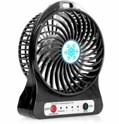 Resim Kingshark Şarjlı Mini Vantilatör Masa Üstü 3 Kademeli Usb Mini Fan Siyah 