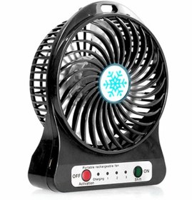 Resim Kingshark Şarjlı Mini Vantilatör Masa Üstü 3 Kademeli Usb Mini Fan Siyah 