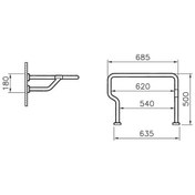 Resim Artema A44445 Tutunma Barı 60 CM Krom 