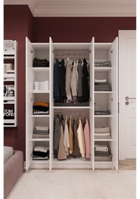 Resim %100 Mdflam 4 Kapaklı Gardrop 120cm G-08 