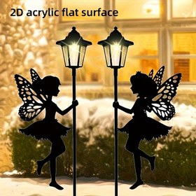 Resim 2D Düz, 2 Adet Peri Bahçesi Çubukları - Fenerli Kızlar, Elektriksiz Kullanım, Kolay Yer Montajı, Hava Koşullarına Dayanıklı Dış Mekan Dekoru, Yollar ve Teras İçin Sihirli Bahçe Süsleri, Peri Bahçesi Aksesuarları, Şık Tasarım, Dayanıklı Akrilik, 2D Düz 