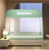 Resim Yeni Ev Montajsız Cibinlik Düşmeyi Önleyici Yurt Cibinlik Kumaş Üçgen Çizgili Çift Kapı-yeşil 