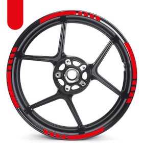 Resim ARONA Motosiklet Jant Sticker Etiketi Yapışkanlı Folyo Şık Görünüm 16'LI 