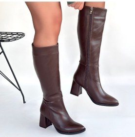 Resim Sepet365 Morena Acı Kahve Cilt Topuklu Çizme Çok Renkli 